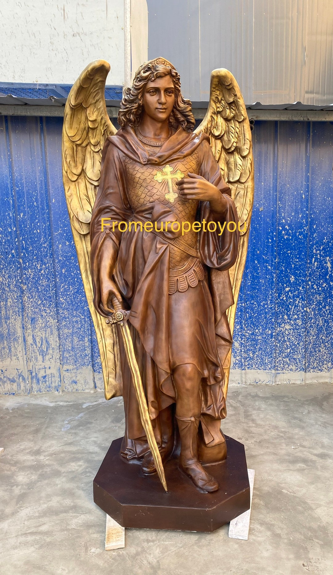 St. Michael Bronze Statue Etsy