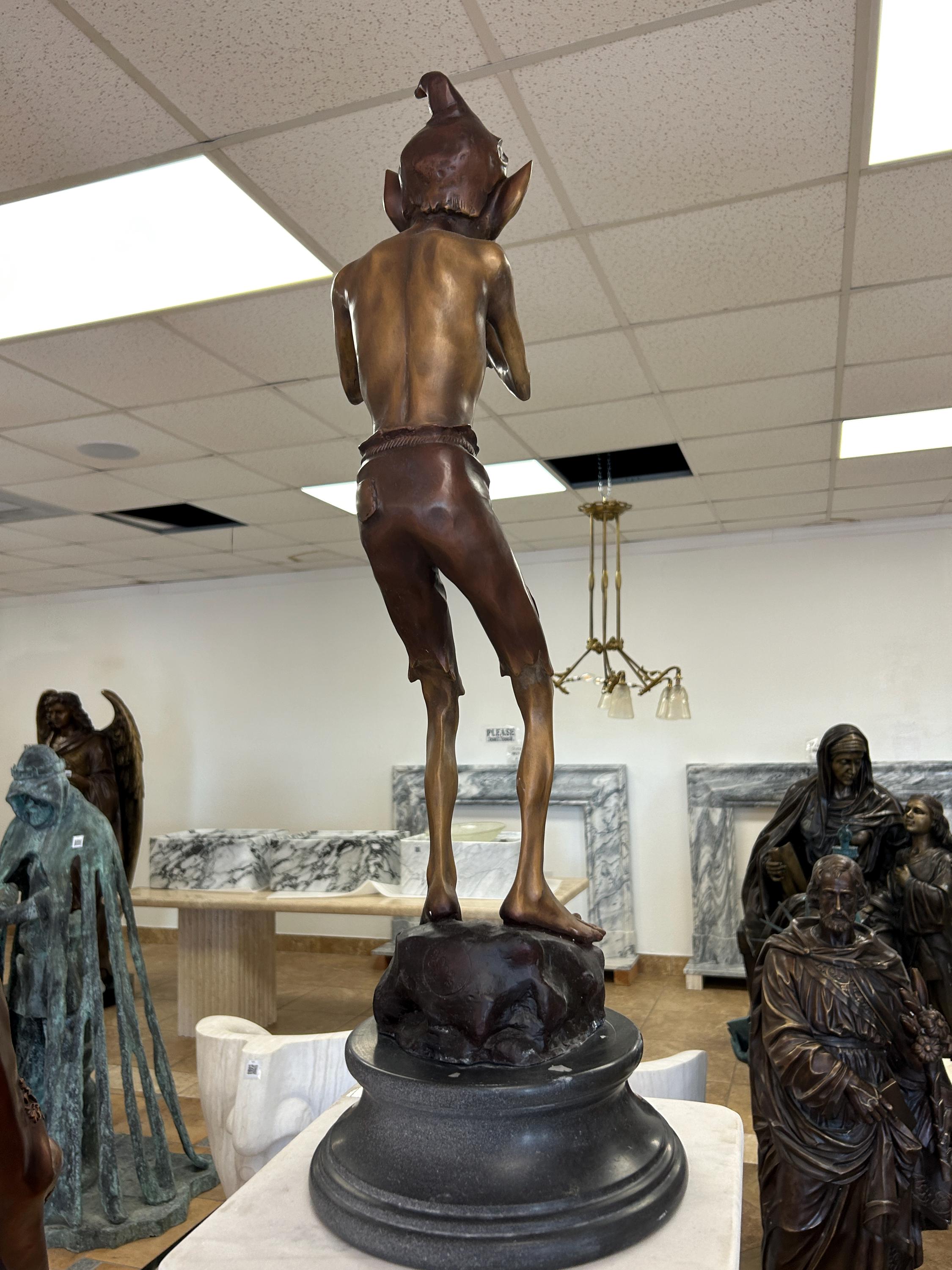 Bronze Pixie Statue With a Shell on a Marble Base - JX261S - Etsy