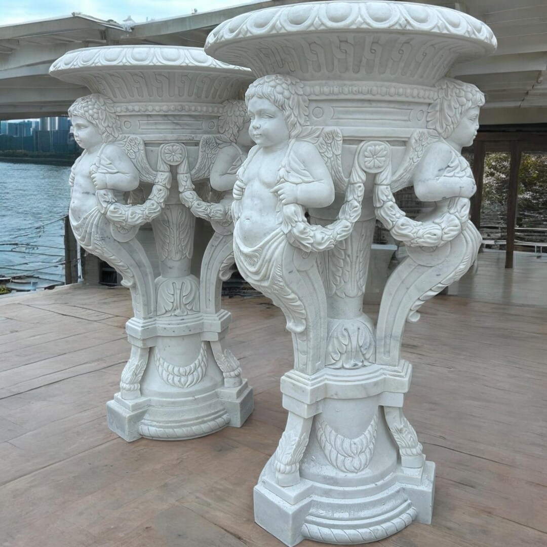 Figurative Marble Carved Garden Urns - MN215 - Etsy