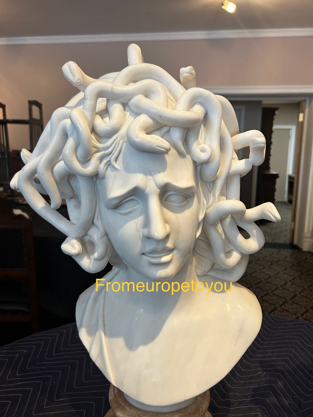 Marble Carved Medusa Bust - Etsy