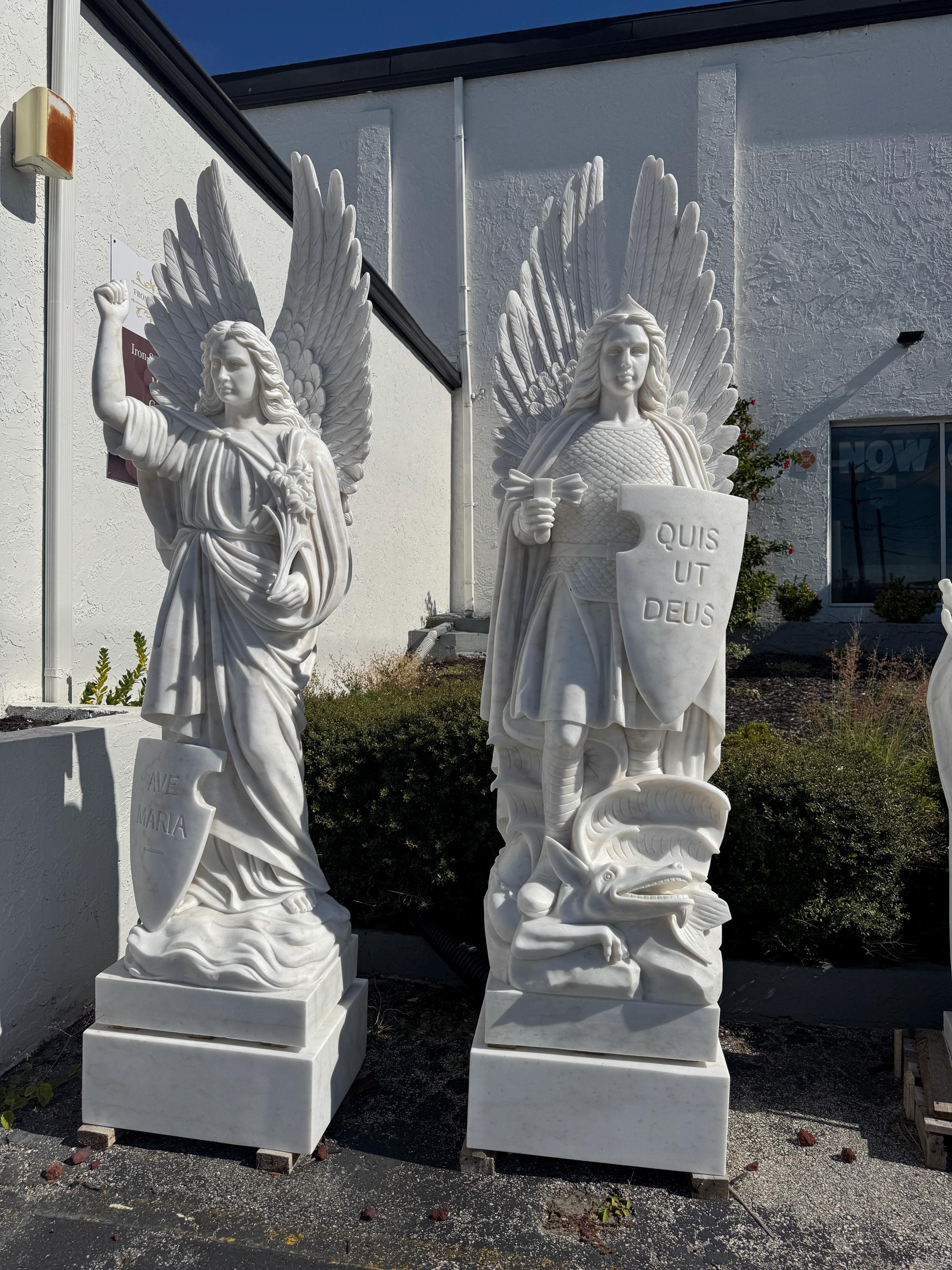 Large Carved Marble Religious Church Angel Statues - JJX36 - Etsy