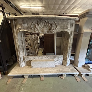 Emperador Marble Carved Fireplace Mantel