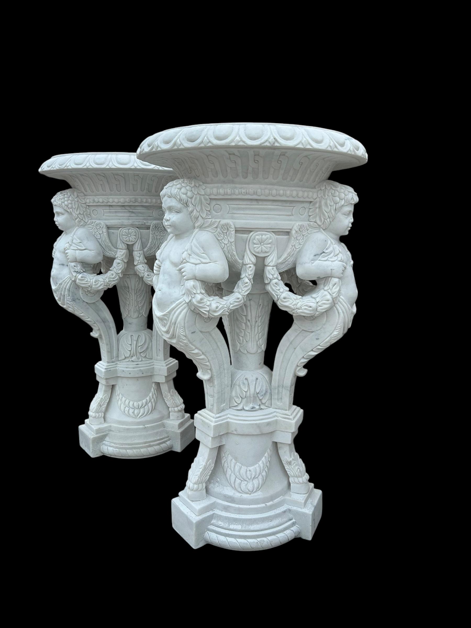 Figurative Marble Carved Garden Urns - MN215 - Etsy