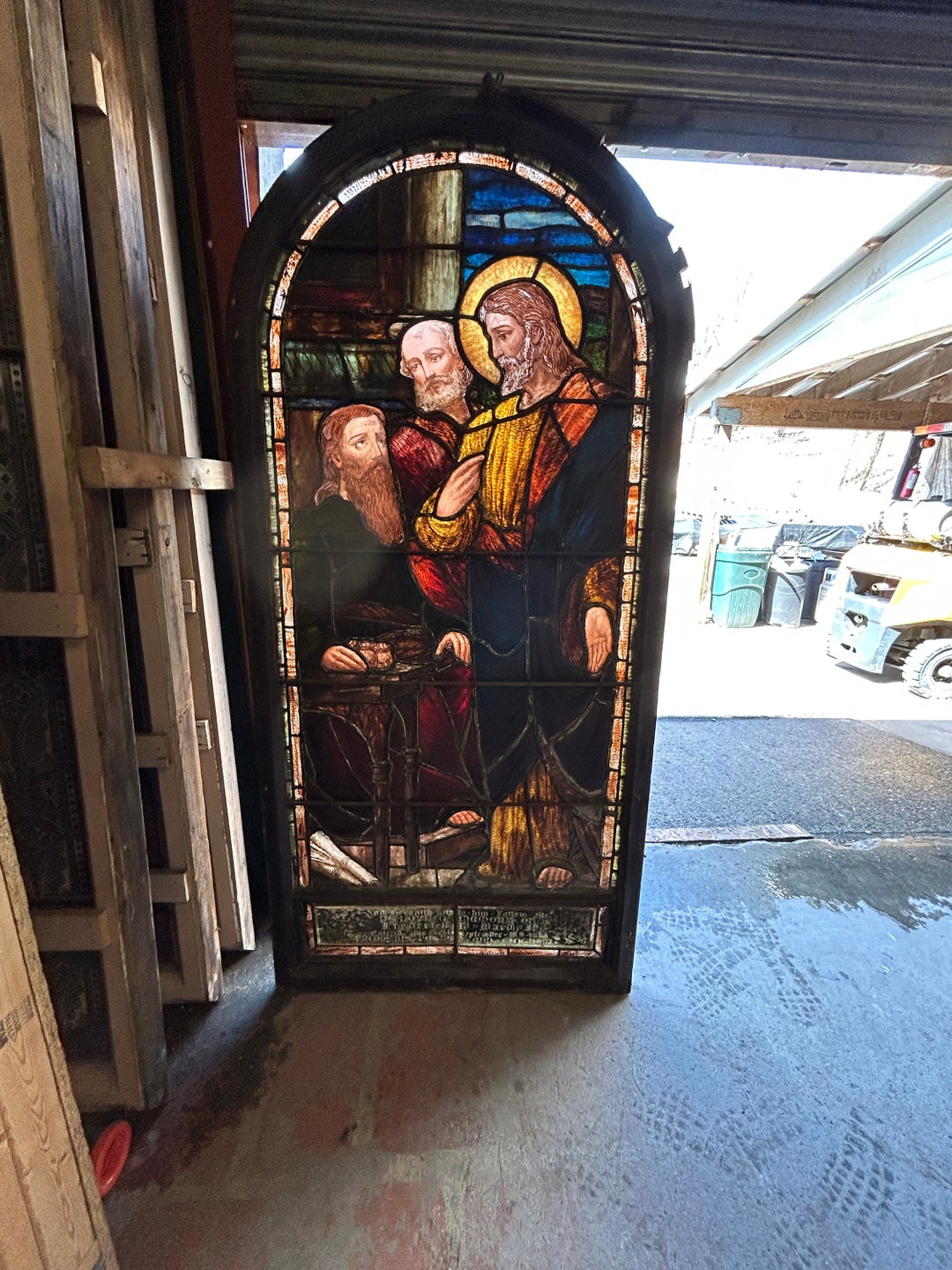 Antique Stained Glass Church Window From A Closed Church Etsy