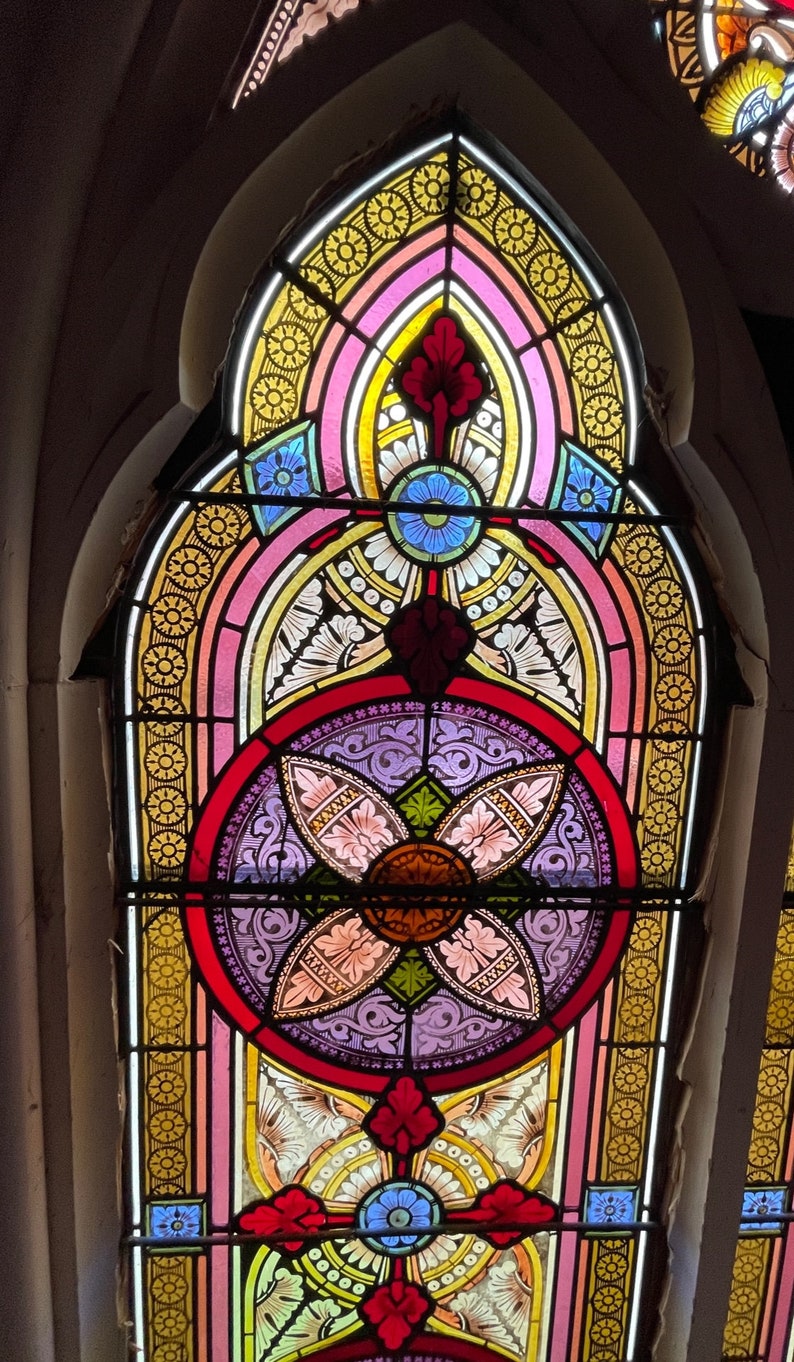 Beautiful Victorian Gothic Antique Stained Glass Windows Etsy