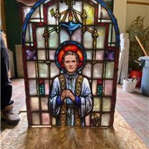 Antique Saint John Vianney Stained Glass Church Window CCM114 image 6