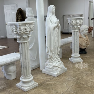 Marble Carved Corinthian Pedestals