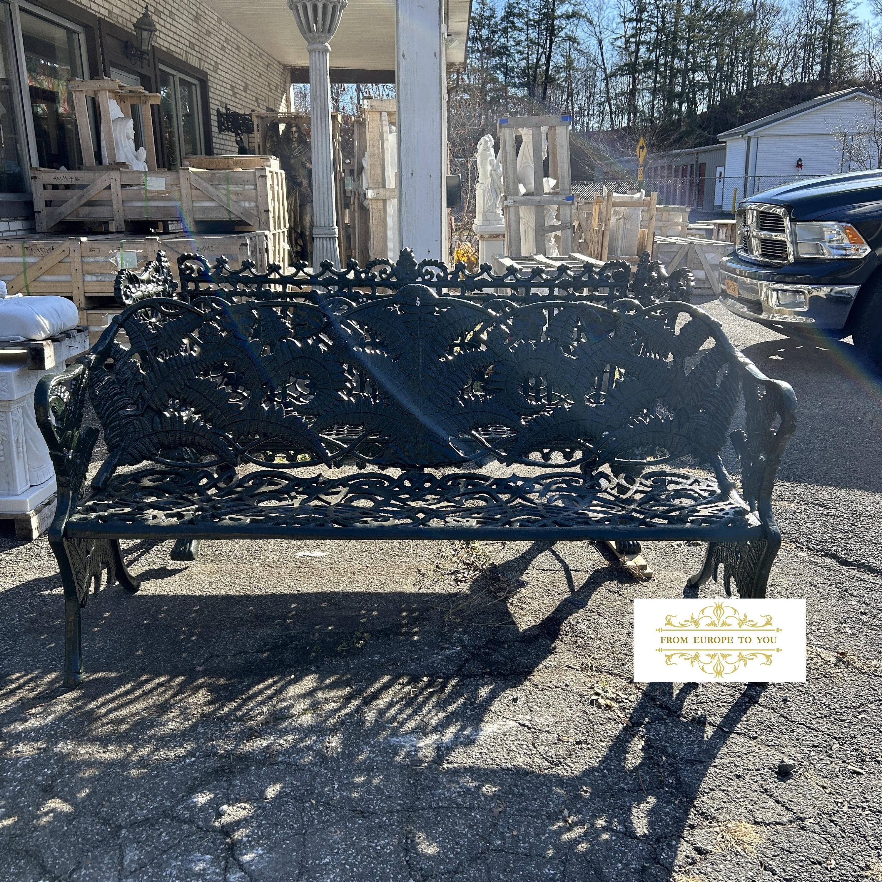 Victorian Style Cast Iron Leaf Garden Bench