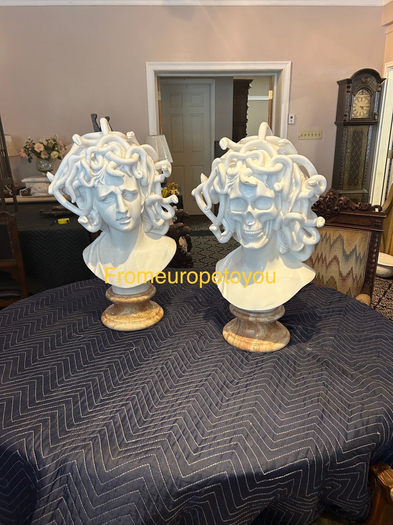 Marble Carved Medusa Bust - Etsy
