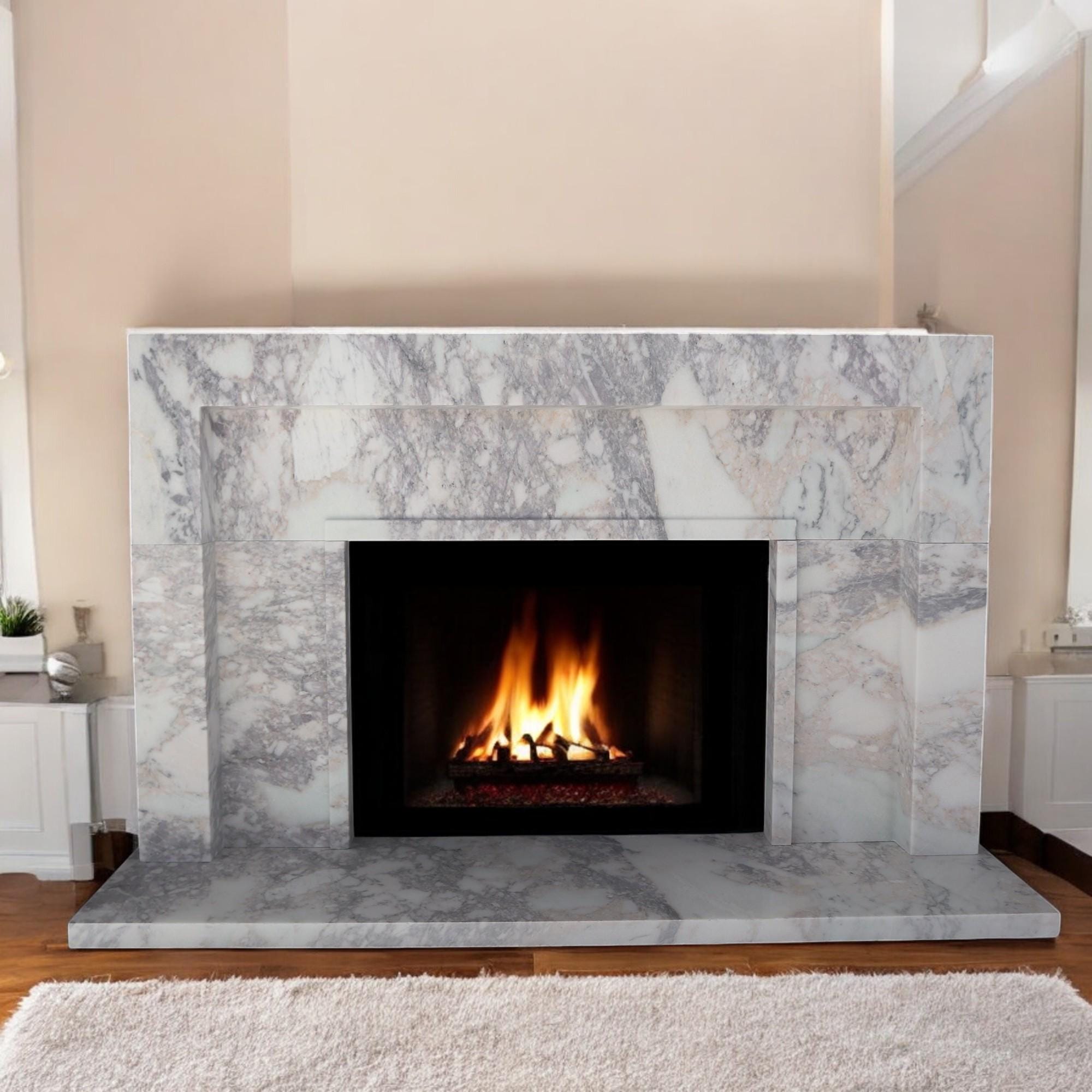 Bespoke Viola Marble Fireplace Mantel - TF520