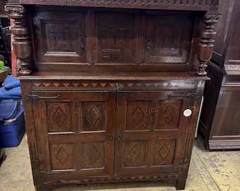 Antique Oak Dutch 18th Century Court Cupboard - #001