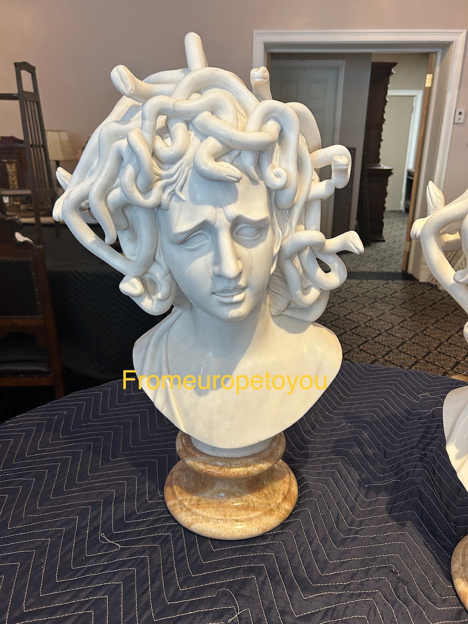 Marble Carved Medusa Bust - Etsy