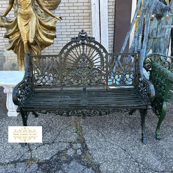 Victorian wrought iron bench sale