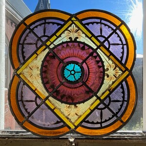 Antique Stained Glass Church Window