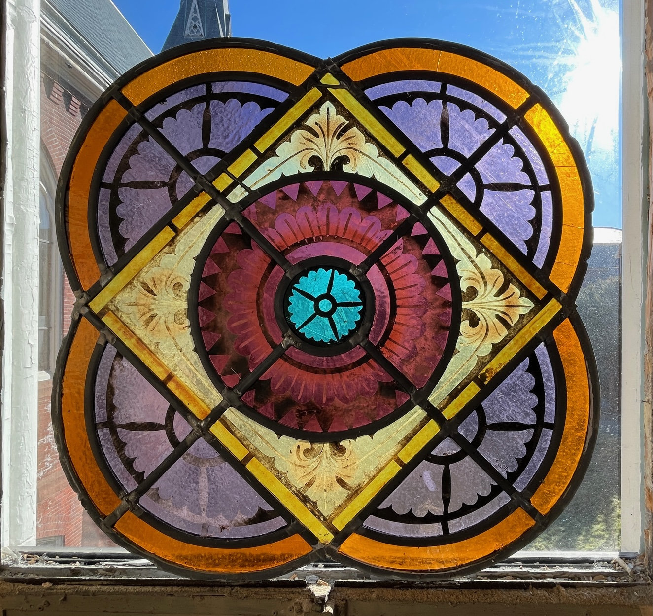 Antique Stained Glass Church Window - Etsy