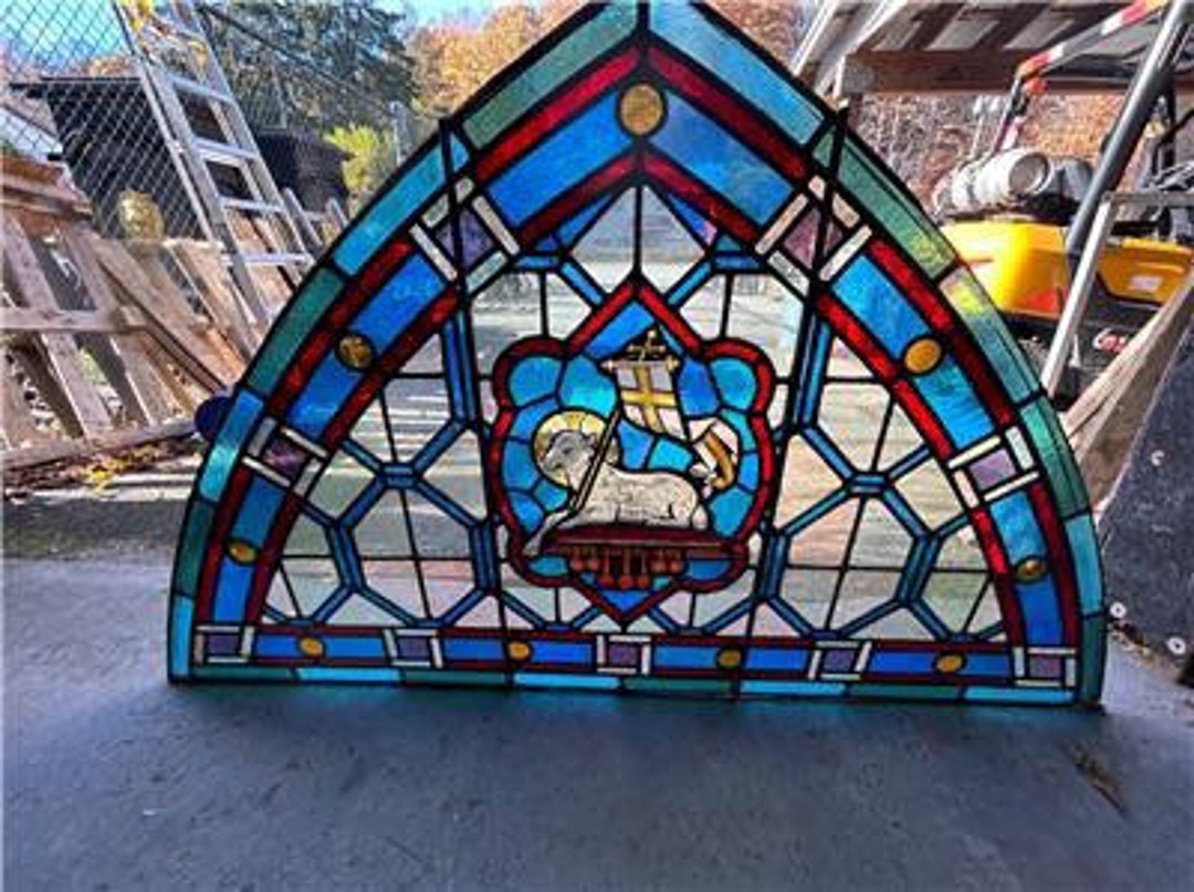 Antique Stained Glass Church Window JJBW43 Etsy