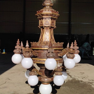 Incredible Gothic 13 Light  Bronze Church Chandelier