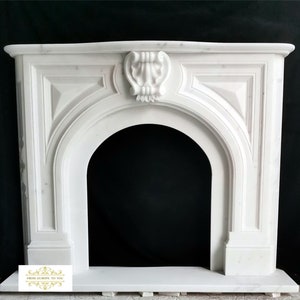 Carved Marble Victorian Style Marble Fireplace Mantel