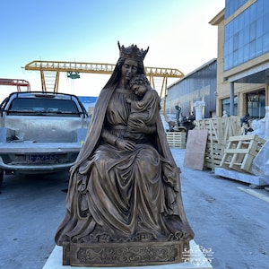 Bronze Mother Mary and Baby Jesus Statue