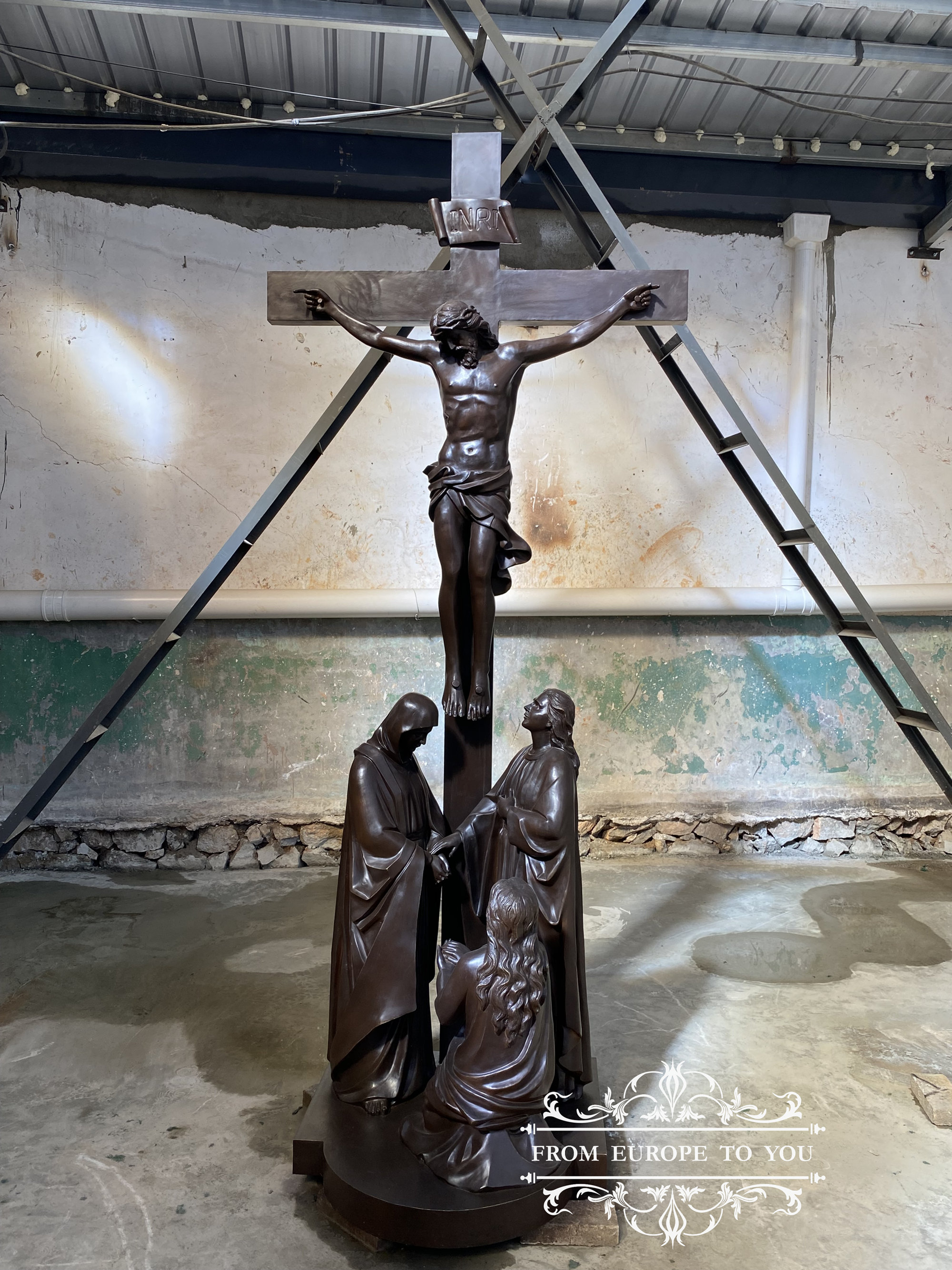 Monumental Bronze Jesus on the Cross Statue - Etsy
