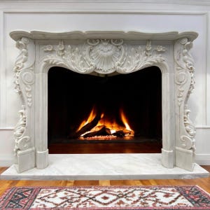 Marble Hand Carved French Style Fireplace Mantel - FG746