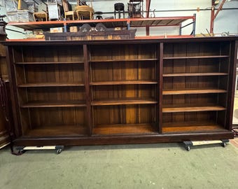 Large Antique Oak American Open Bookcase - MAC1