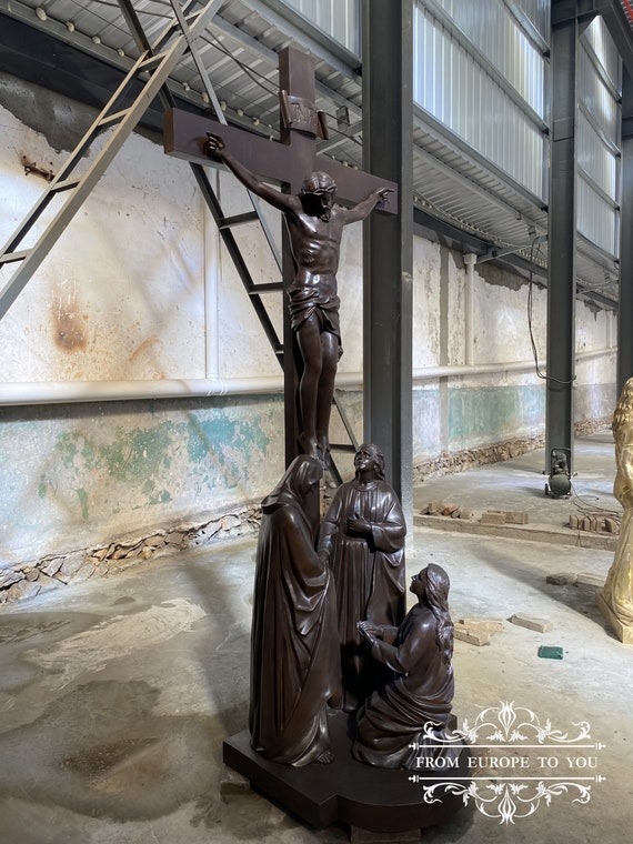 Monumental Bronze Jesus on the Cross Statue - Etsy