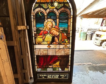 Antique Stained Glass Church Window From A Closed Church