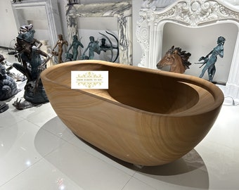 Sandstone Marble Carved Designer Estate Bathtub