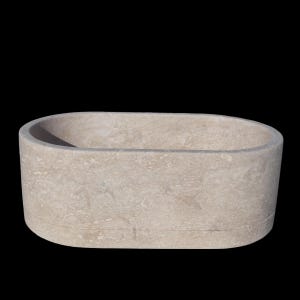 Carved Travertine Designer Bathtub - TF74 画像 3