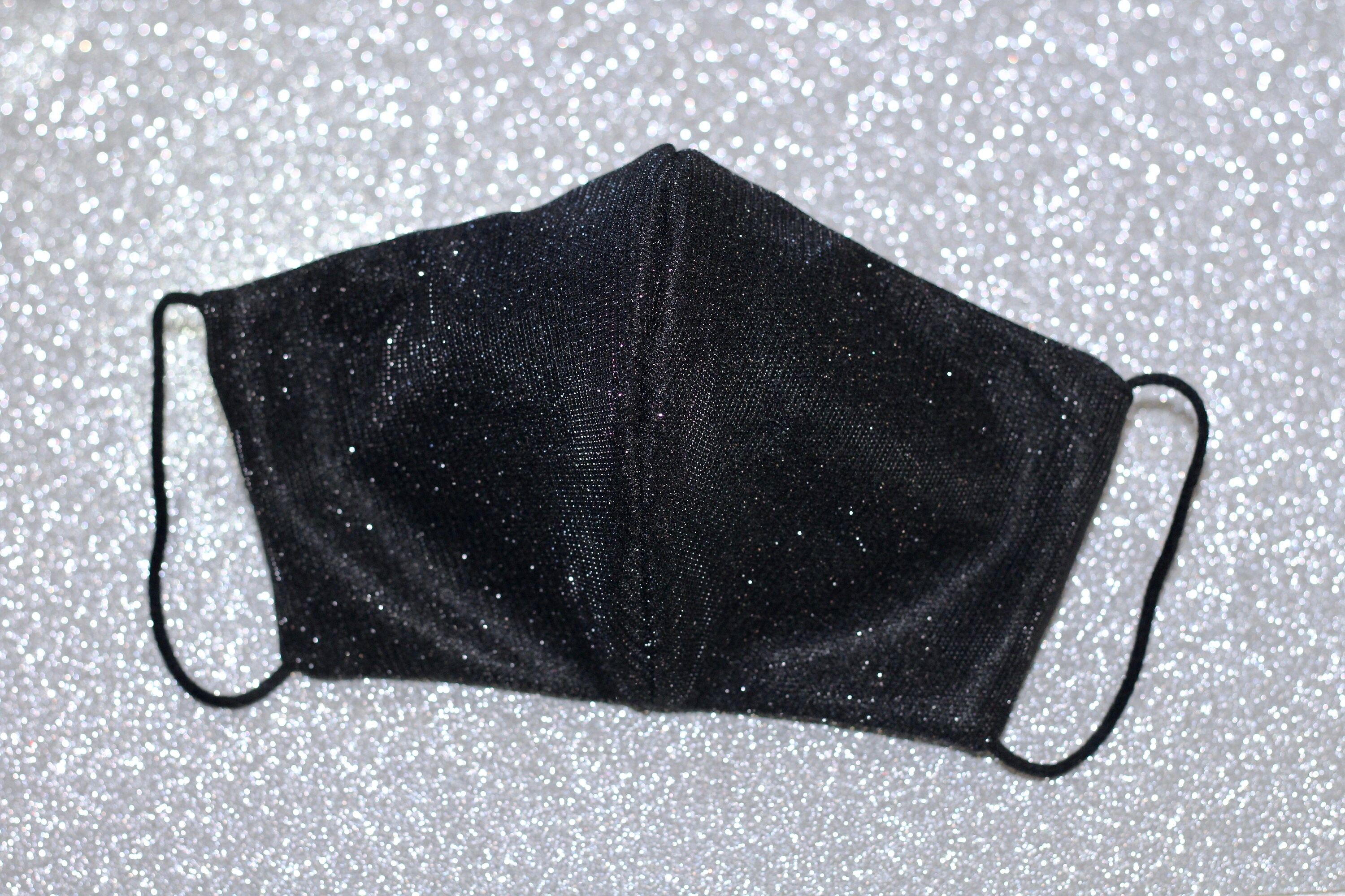 Black Sparkle Face MaskProm MaskFitted Face maskEvening Etsy