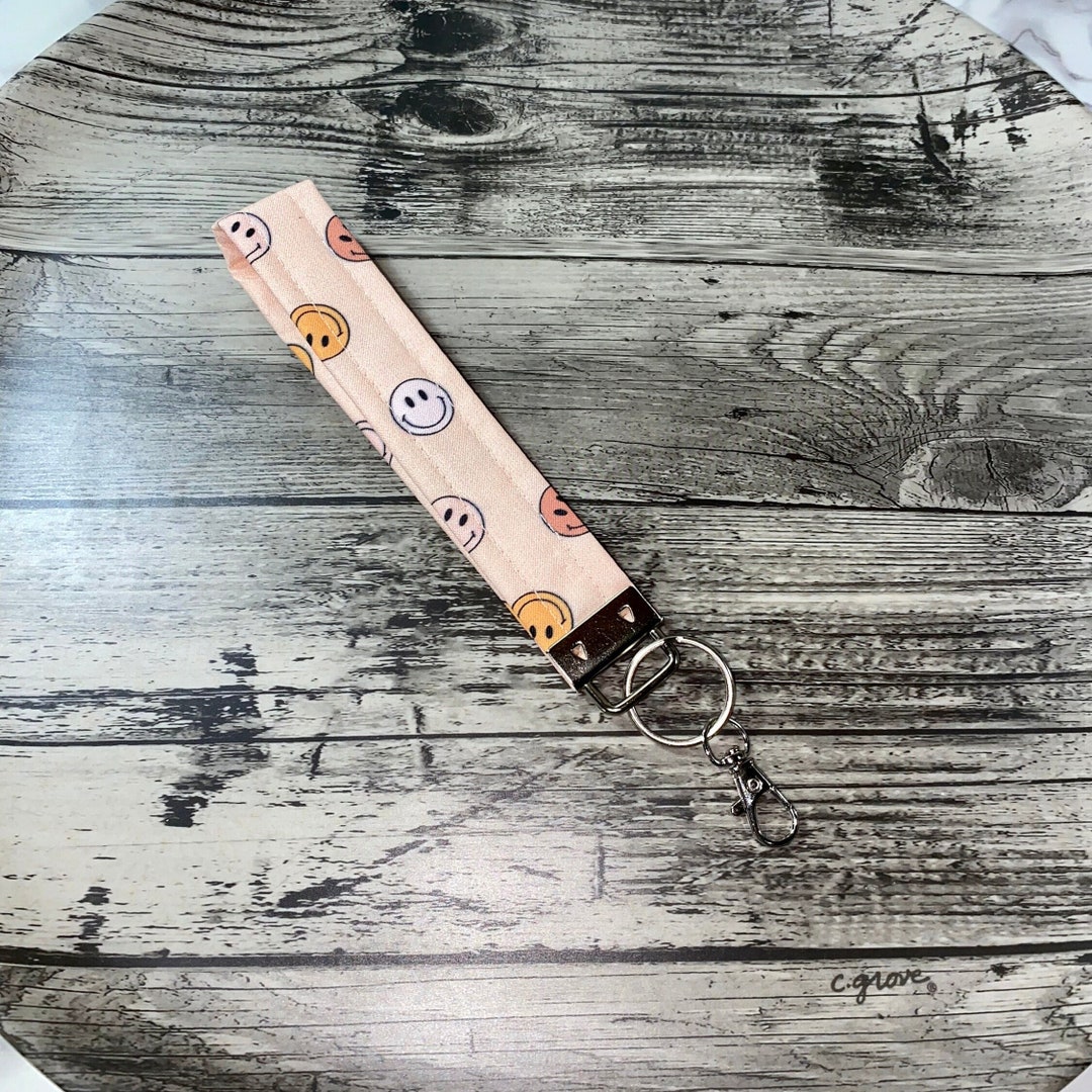 Smiley Face Key Fobkeychainkey Holderstocking Stuffereaster