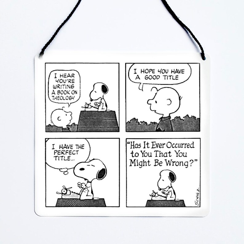 Peanuts Snoopy comic quote on square shape metal wall sign Etsy