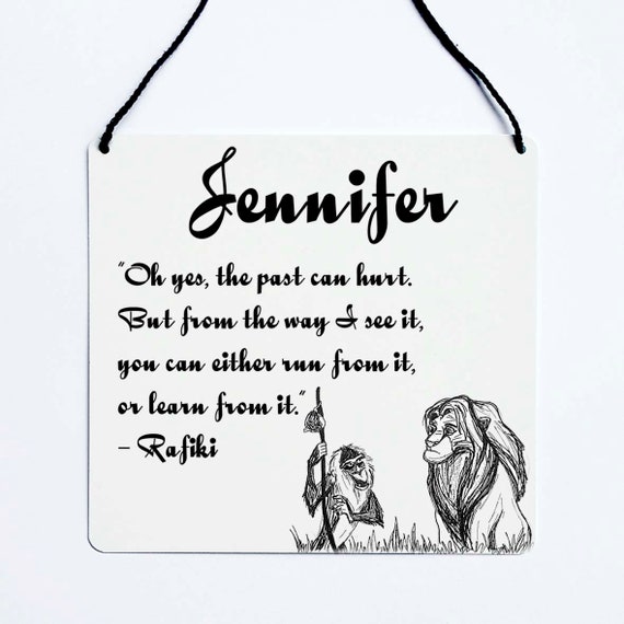 Disney Lion King Rafiki Positive Quote Personalised On Metal Etsy