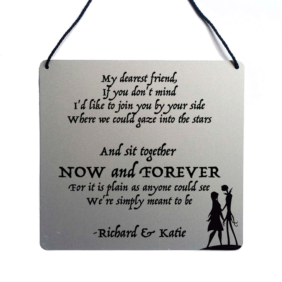 Disney Nightmare Before Christmas couple quote personalised on | Etsy