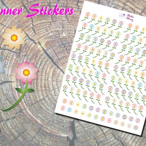 Flower Planner Stickers, Printed Stickers, Plant Stickers, Cute Stickers, Pretty Stickers, Floral Stickers, Pastel Colors, Stem, Colorful