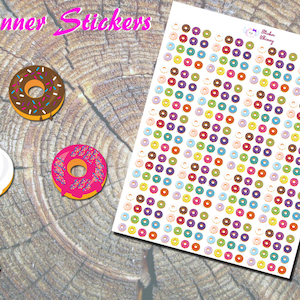 Colorful Donut Planner Stickers, Junk Food Stickers, Bakery STickers, Cute Stickers, Erin Condren, Functional, Reminder, Colorful Sticker