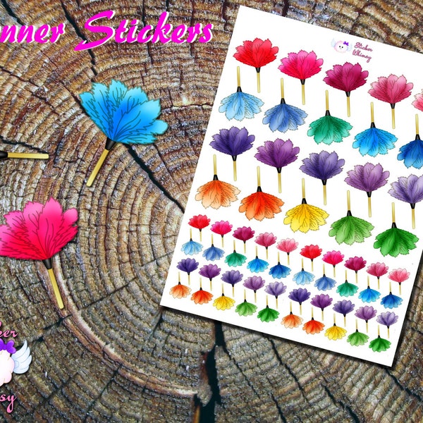 Feather Duster Planner Stickers, Printed Stickers, Cleaning Stickers, Cute Stickers, Erin Condren, Functional, Reminder, Colorful Stickers