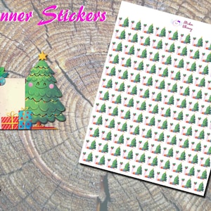 Christmas Stickers, Happy Christmas Tree Stickers, Present Stickers, Printed Stickers, Winter Stickers, Holiday Bell Stickers, Celebration