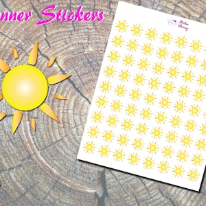 Autocollants Soleil Jaune, Autocollants Imprimés, Autocollants Météo, Autocollants Soleil, Autocollants Décoration, Autocollants Kawaii, Autocollants Mignons, Erin Condren
