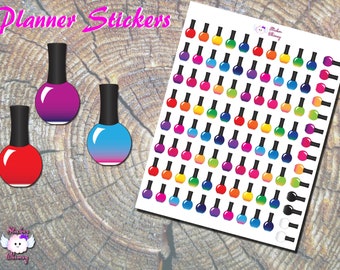 Pegatinas para el planificador de esmaltes de uñas: pegatinas de maquillaje coloridas