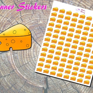 Cheddar Cheese Wedge Stickers, Printed Stickers, Food Stickers, Dairy Stickers, Yellow Cheese Stickers, Cute Stickers, Erin Condren