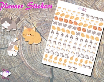 Pegatinas planificadoras de gatitos, hojas planificadoras funcionales con motivos de gatos.