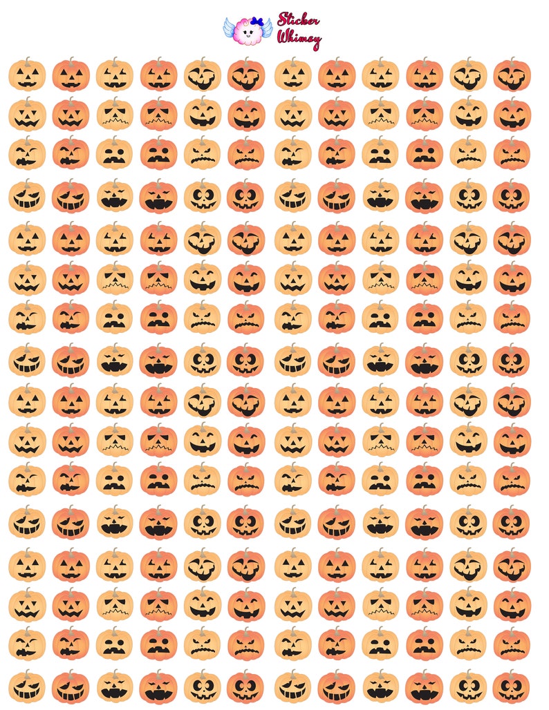 May include: A sheet of 100 orange and black jack-o'-lantern stickers with various facial expressions. The stickers are perfect for adding a festive touch to your Halloween decorations.