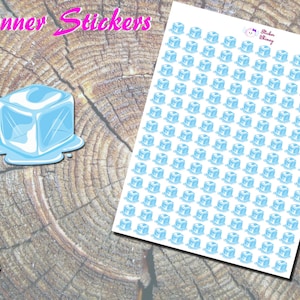 Adesivos para planejador de cubos de gelo derretidos, adesivos impressos, adesivos de gelo, adesivos de cubo azul, adesivos de verão, Erin Condren, funcionais, lembrete