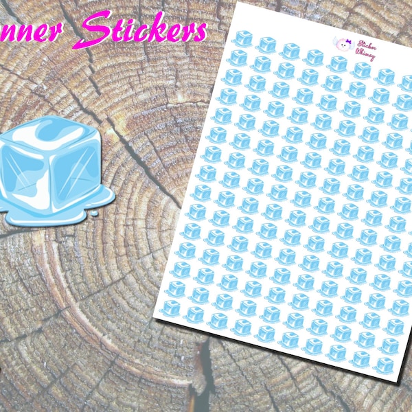 Melting Ice Cube Planner Stickers, Printed Stickers, Ice Stickers, Blue Cube Stickers, Summer Stickers, Erin Condren, Functional, Reminder