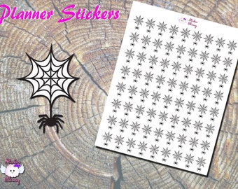 Spider Web Planner Stickers: Halloween Kawaii Stickers