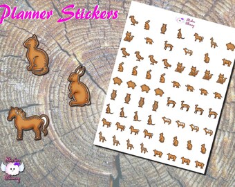 Animal Gingerbread Cookie Planner Stickers: Holiday Winter Stickers