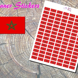 Stickers drapeau marocain, Stickers imprimés, Stickers drapeau de l'Afrique du Nord, Drapeau rouge, Stickers étoile verte, Stickers drapeau international