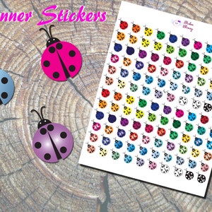 Adesivi per planner a forma di coccinella, adesivi a forma di insetto, adesivi colorati, adesivi carini, adesivi kawaii, Erin Condren, funzionali, promemoria, colorati